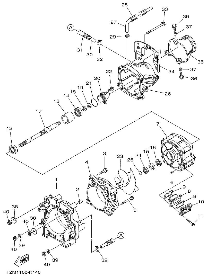 Yamaha VX18002011(2) JET UNIT 1 parts diagram